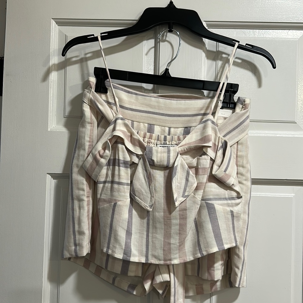 Brand new pastel striped two piece set